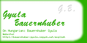 gyula bauernhuber business card